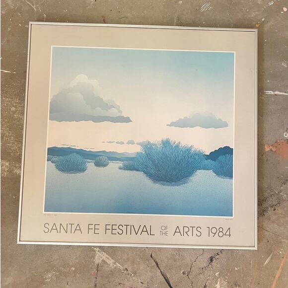 Vintage framed art print Santa Fe art Festival 1984 - Picture 1 of 5